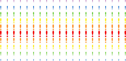 exclamation sign shape halftone spectrum pattern vector image
