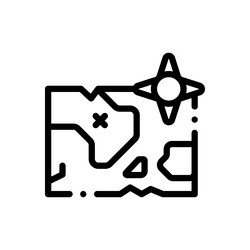 map icon thin linear style design isolated vector image