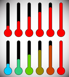 simple thermometer graphics for temperature level vector