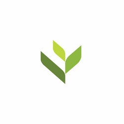 V leaf nature icon letter logo design Royalty Free Vector