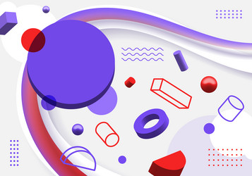 abstract 3d geometric elements sparse pattern vector image