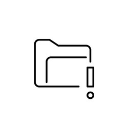 file folder and exclamation mark system data vector image