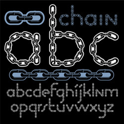 Iron Chain Script Font - ABC vector image