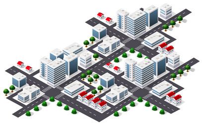 Megapolis 3d isometric three-dimensional view vector