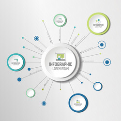 Net molecule structure with circles infographic vector