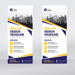 Roll up banner vertical design template vector