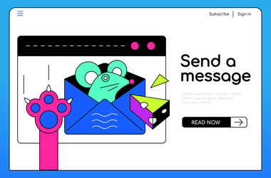 send a message - colorful flat design style banner vector image