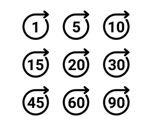 time and clock countdown timer of circle arrow vector image