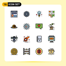 user interface pack 16 basic flat color filled vector image