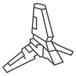 Lambda class t 4a shuttle thin line icon star vector