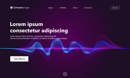 landing page abstract background website template vector image