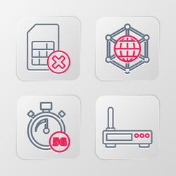 set line router and wi-fi signal digital speed vector image