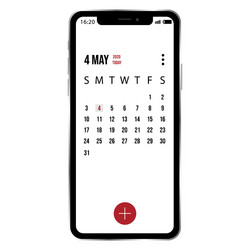 smartphone with example calendar vector