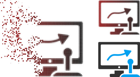 sparkle pixel halftone remote monitoring icon vector image