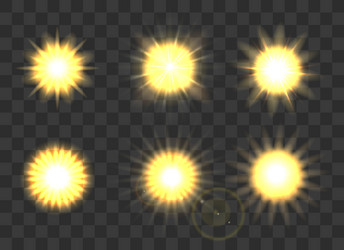 Stars set on transparent background Royalty Free Vector