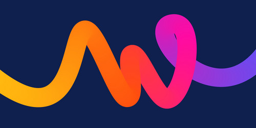 template with colorful gradient squiggles shapes vector image