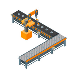 Automated factory 3d isometric view on a white vector