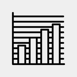 bar chart icon in line style for any projects vector image