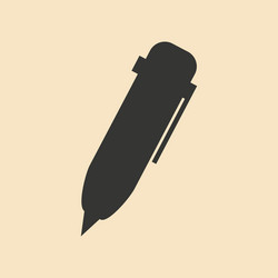 flat with shadow icon and mobile application pen vector image