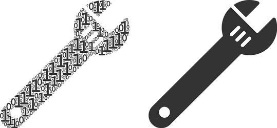 spanner mosaic of binary digits vector image