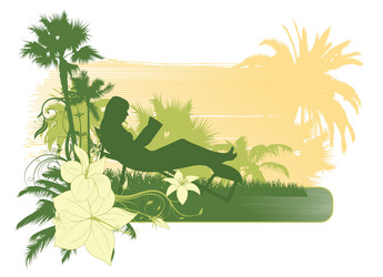 Tropical grunge background Royalty Free Vector Image