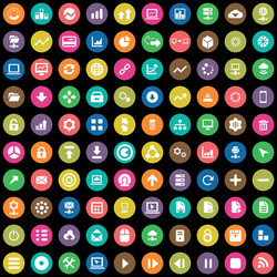 100 big data database icons set vector image