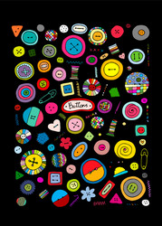 buttons collection sketch for your design vector image