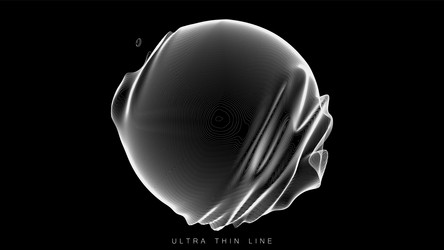 Distorted line spheres thin line glitch Royalty Free Vector