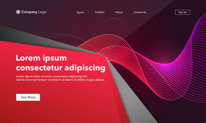 landing page abstract background website template vector image
