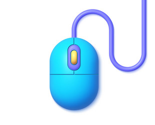 Modern 3d icon with computer mouse on white vector