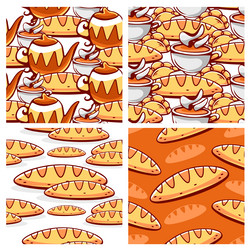 set patterns on the theme of baking bread vector image