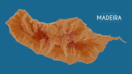 topographic map of madeira portugal vector