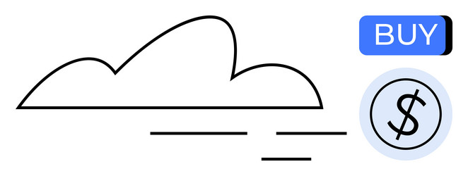 cloud computing with currency symbol and buy vector image