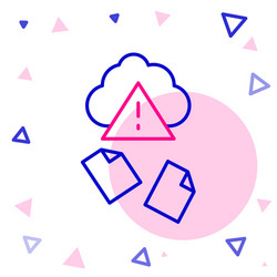 line cloud hacking icon isolated on white vector image