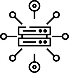 linking system line icon concept sign outline vector image