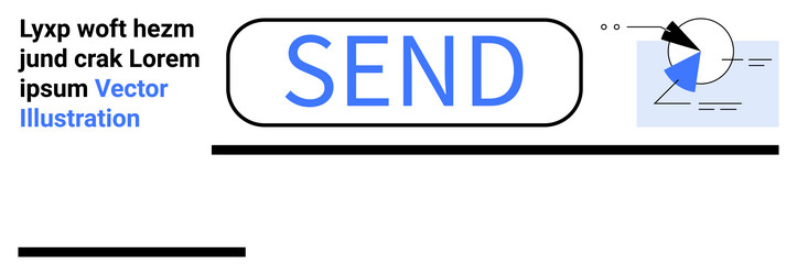minimalist send button design with abstract vector image