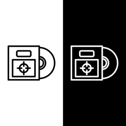 set line cd or dvd disk in box icon isolated vector image