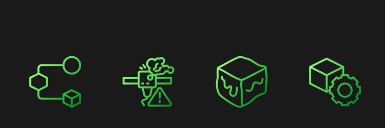 set line isometric cube 3d printer warning vector image