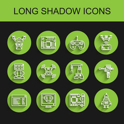 set line software bot drone delivery concept vector image