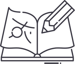 sketchbook design icon linear isolated vector image