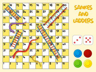 Snakes and ladders game board. Vector #Ad , #spon, #ladders#Snakes#game#Vector