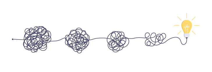 complex easy simple way from start to idea chaos vector image