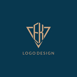 ek logo initials triangle shape style creative vector image