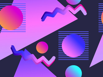 memphis seamless pattern with gradient shape vector image