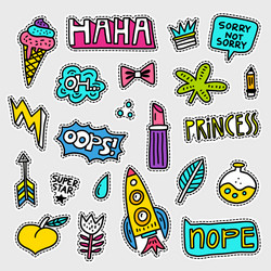 patch collection vector image