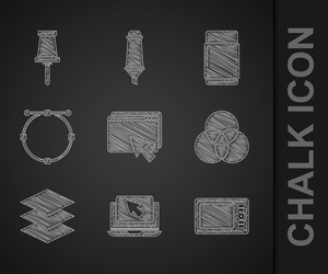 set web design and development laptop cursor vector image