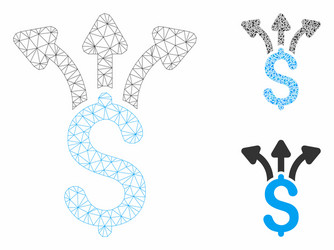share money mesh 2d model and triangle vector image