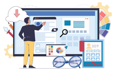 user interface design process concept vector image