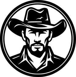 western - black and white Vector Image