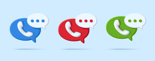 3d digital icon set of phone with message icons vector image